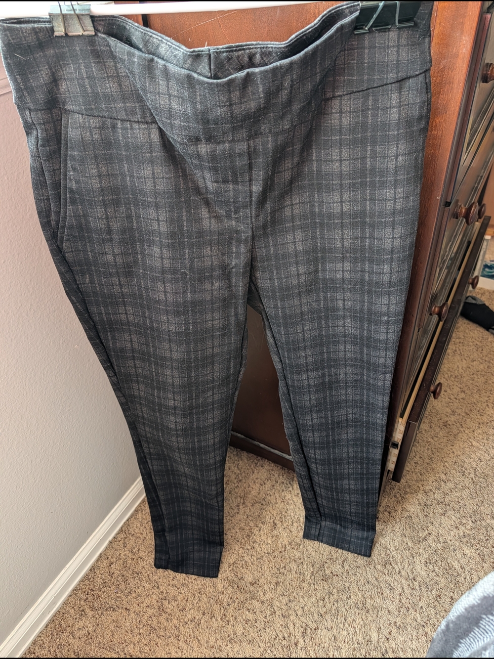 Dalia Men's Gray Plaid Dress Pants - Tailored Slate Check